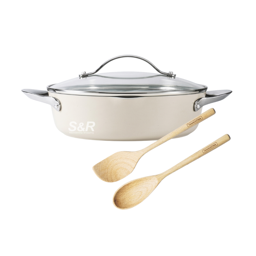 Tramontina Fiora Chef's Braiser Pan 4L Oat Milk